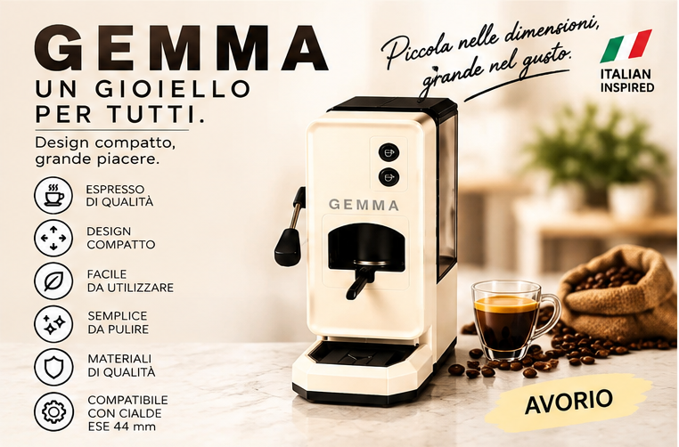 Macchina Da Caffè GEMMA a Cialde AVORIO