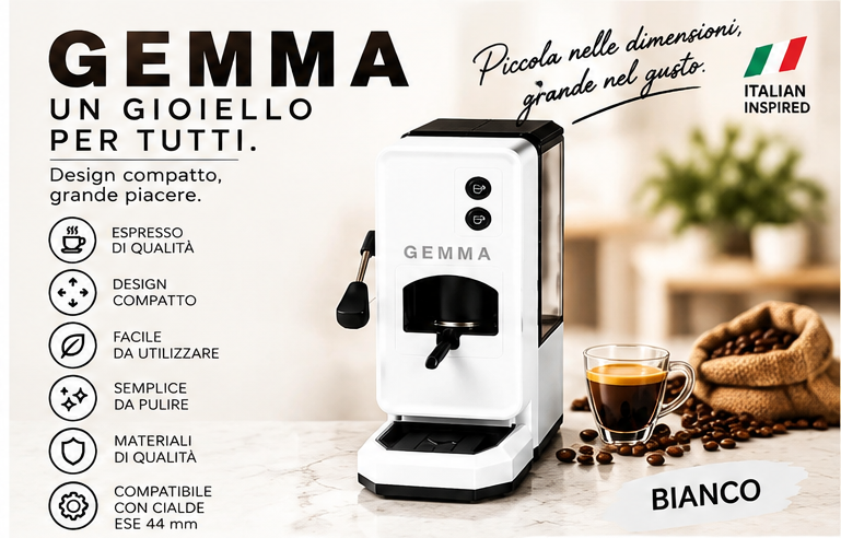 Macchina Da Caffè GEMMA a Cialde BIANCO