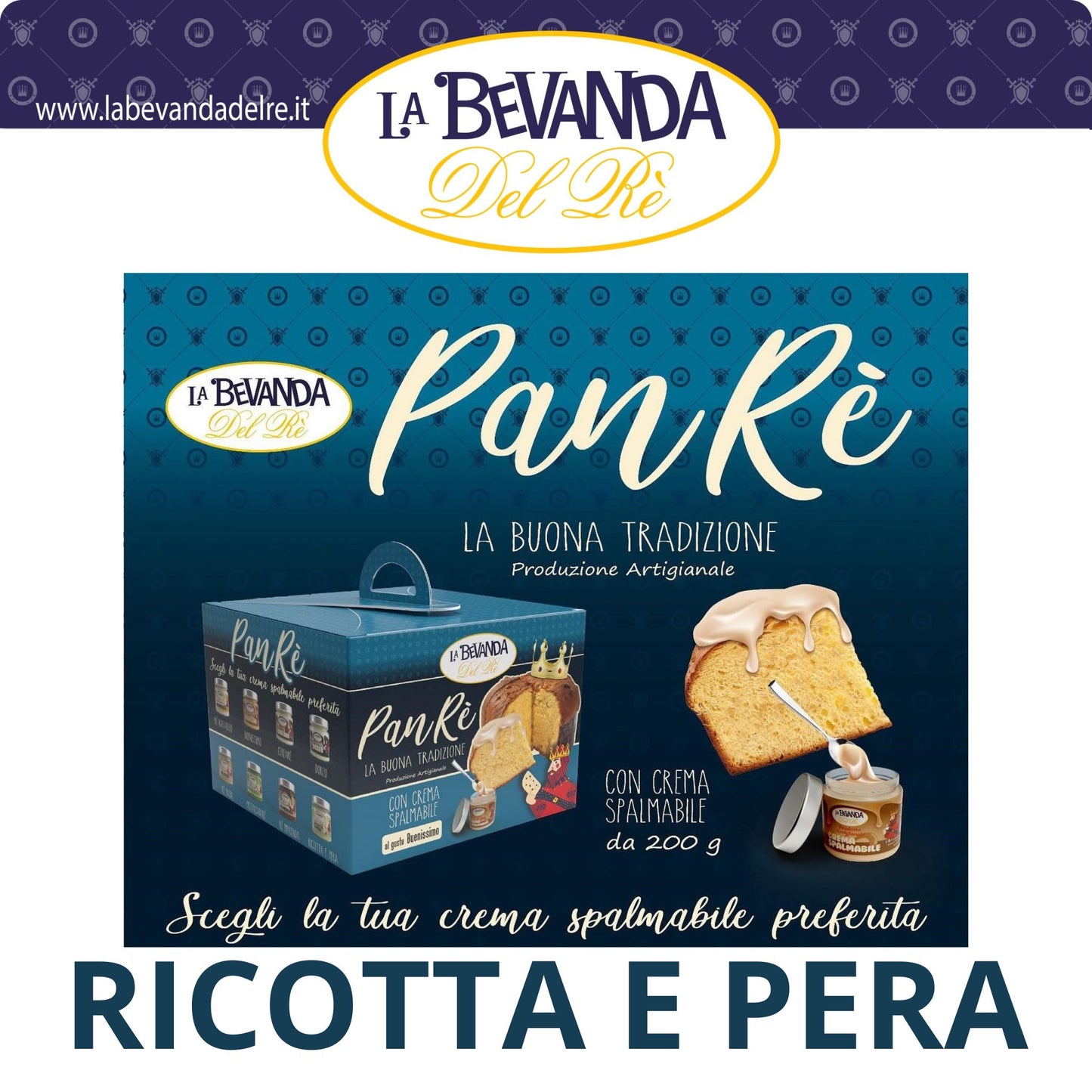Panettone Artiginiale B.Del Rè 1 Kg RICOTTA & PERA